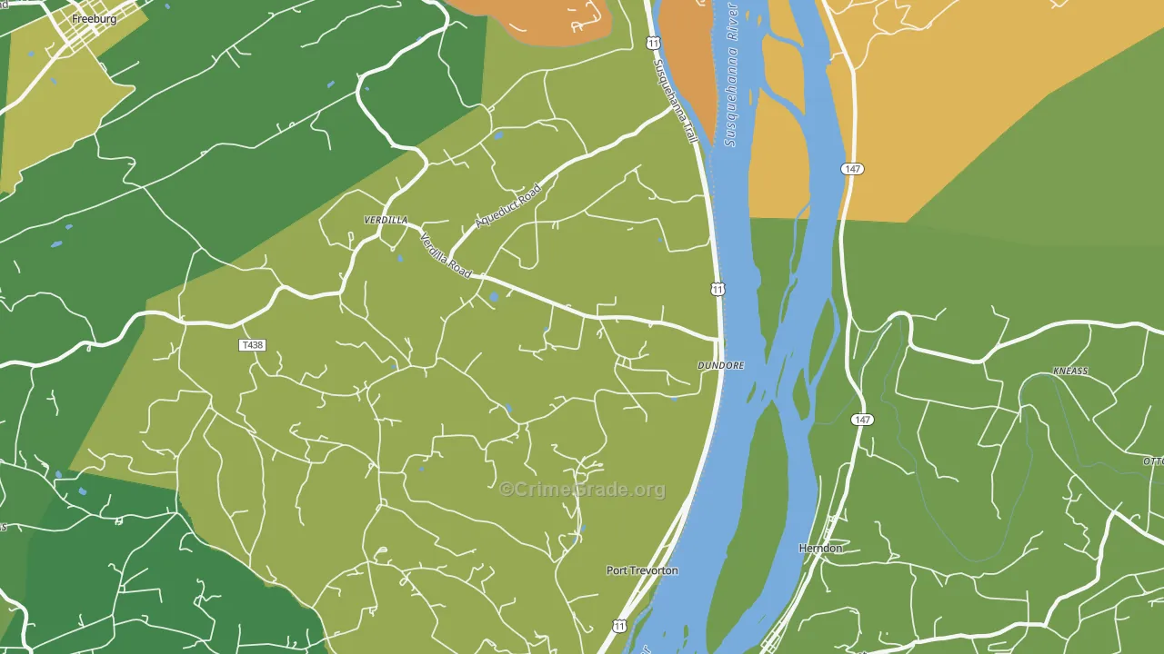 Dundore, PA Map of Theft Rates