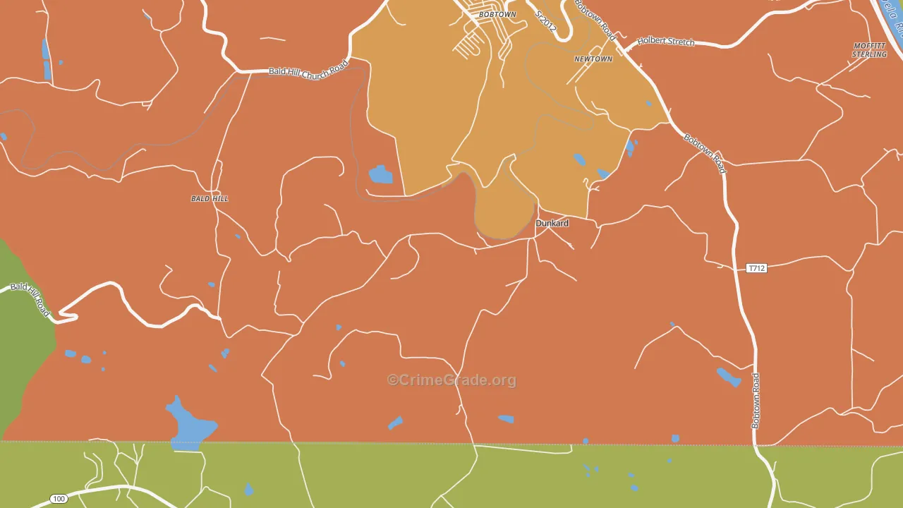 Dunkard, PA Map of Theft Rates