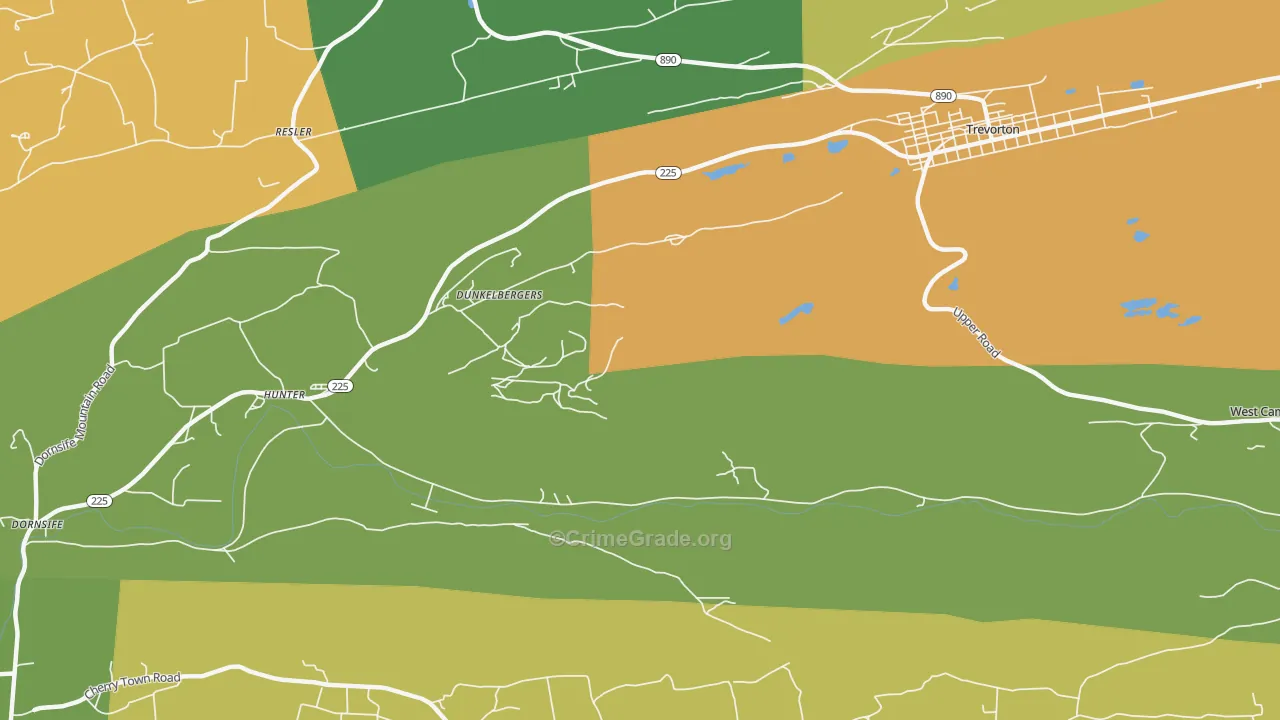 Dunkelbergers, PA Map of Theft Rates