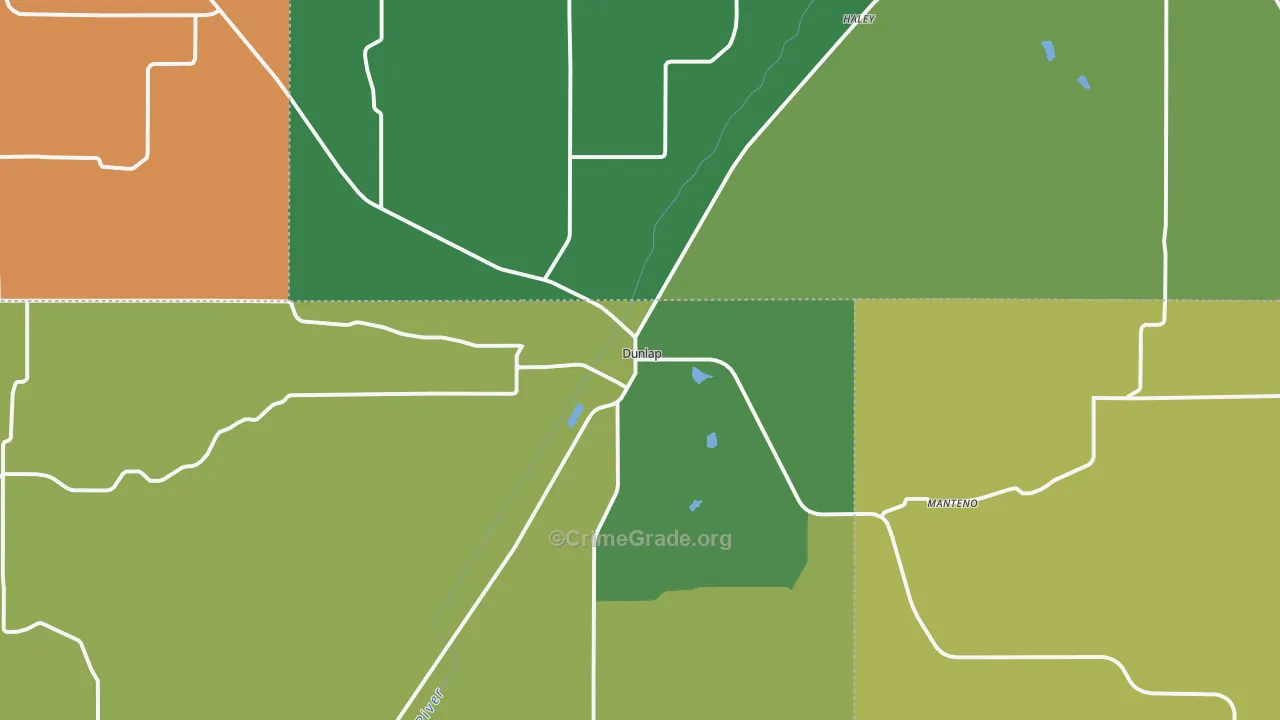 Dunlap, IA Map of Theft Rates