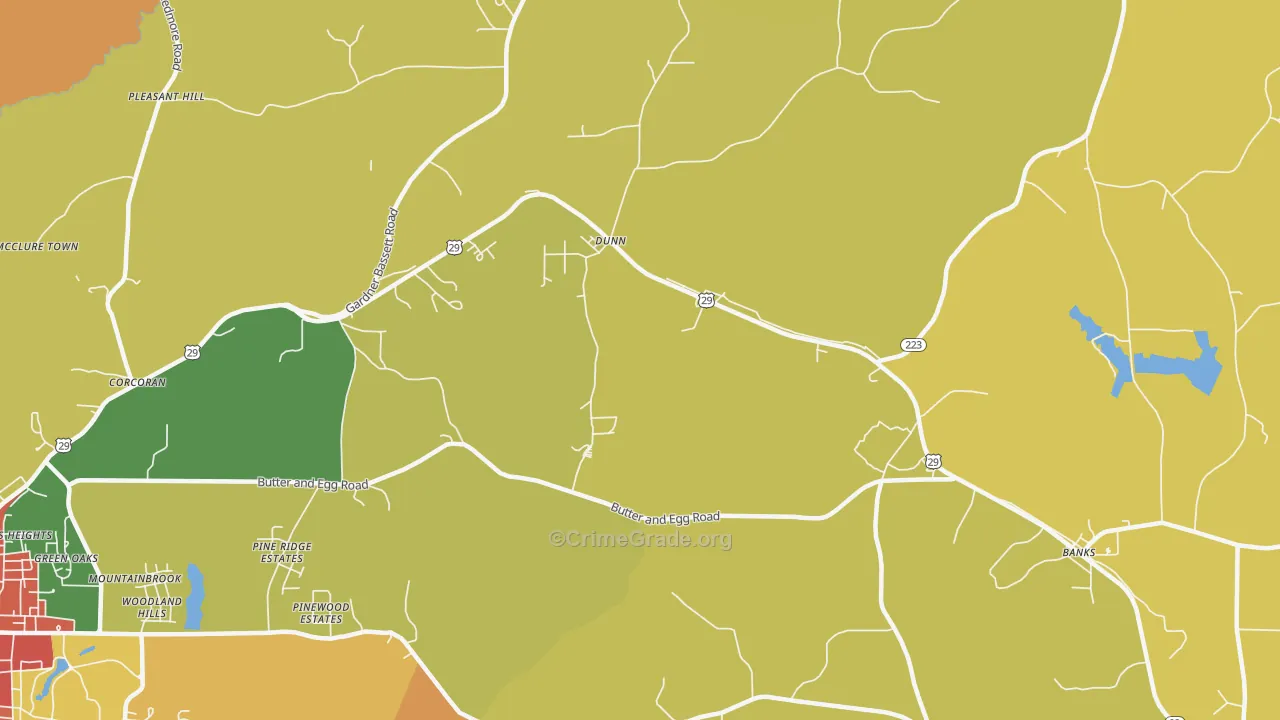 Dunn, AL Map of Theft Rates