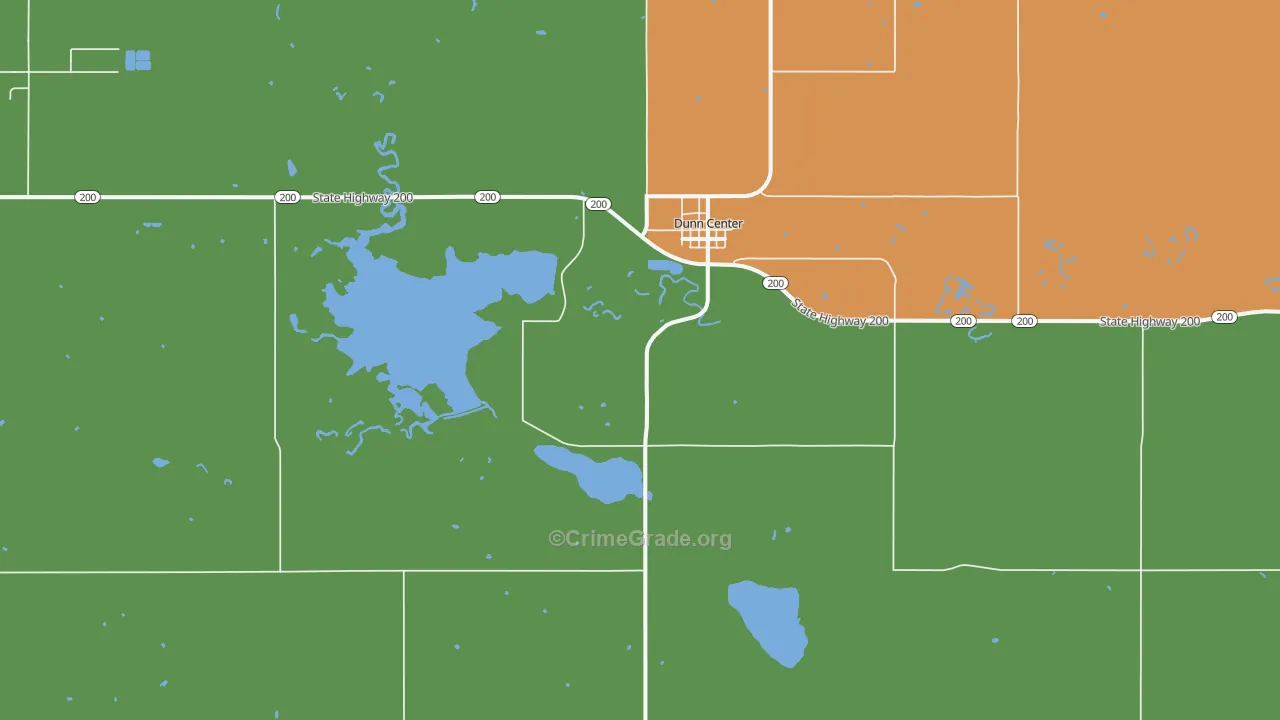 Dunn Center, ND Map of Theft Rates