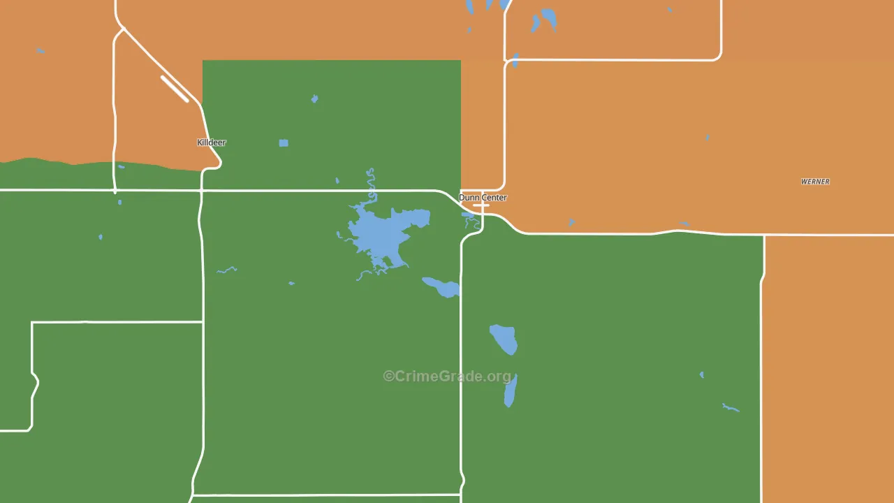 Dunn County, ND Map of Theft Rates