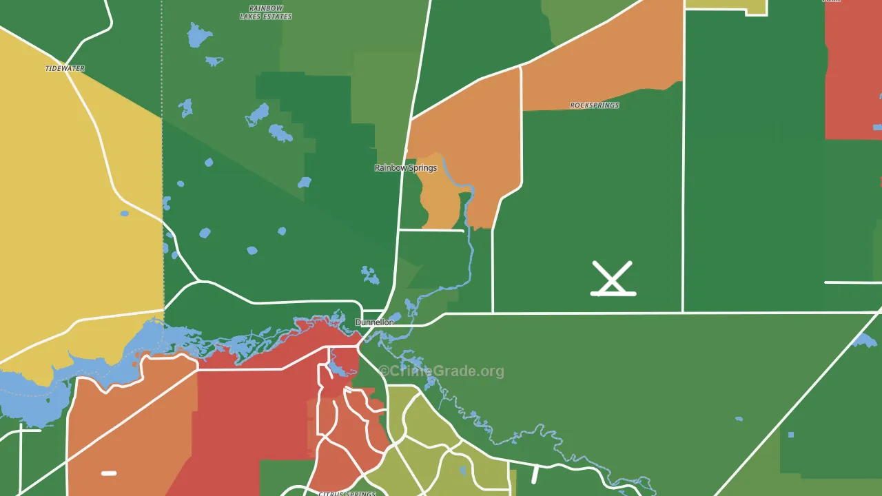 Dunnellon, FL Map of Theft Rates