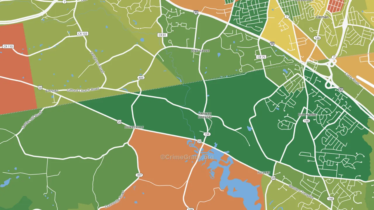 Dunnsville, NY Map of Theft Rates