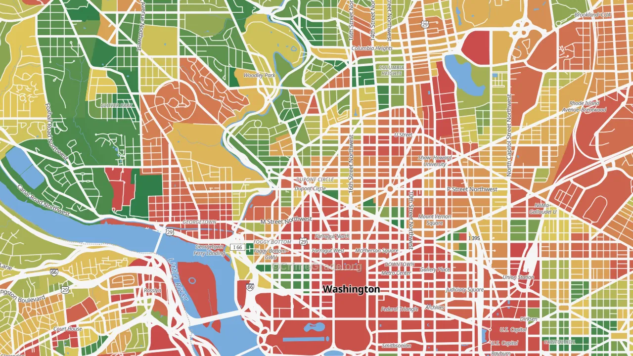 Dupont Circle, Washington, DC Map of Theft Rates