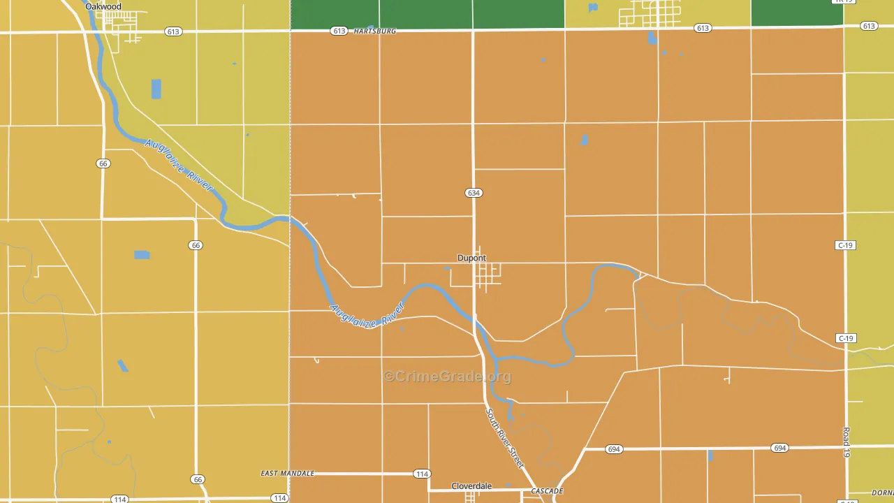 Dupont, OH Map of Theft Rates