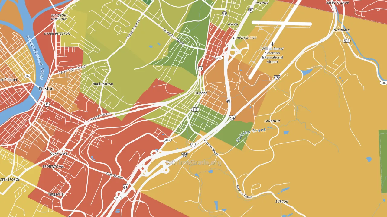 Dupont, PA Map of Theft Rates