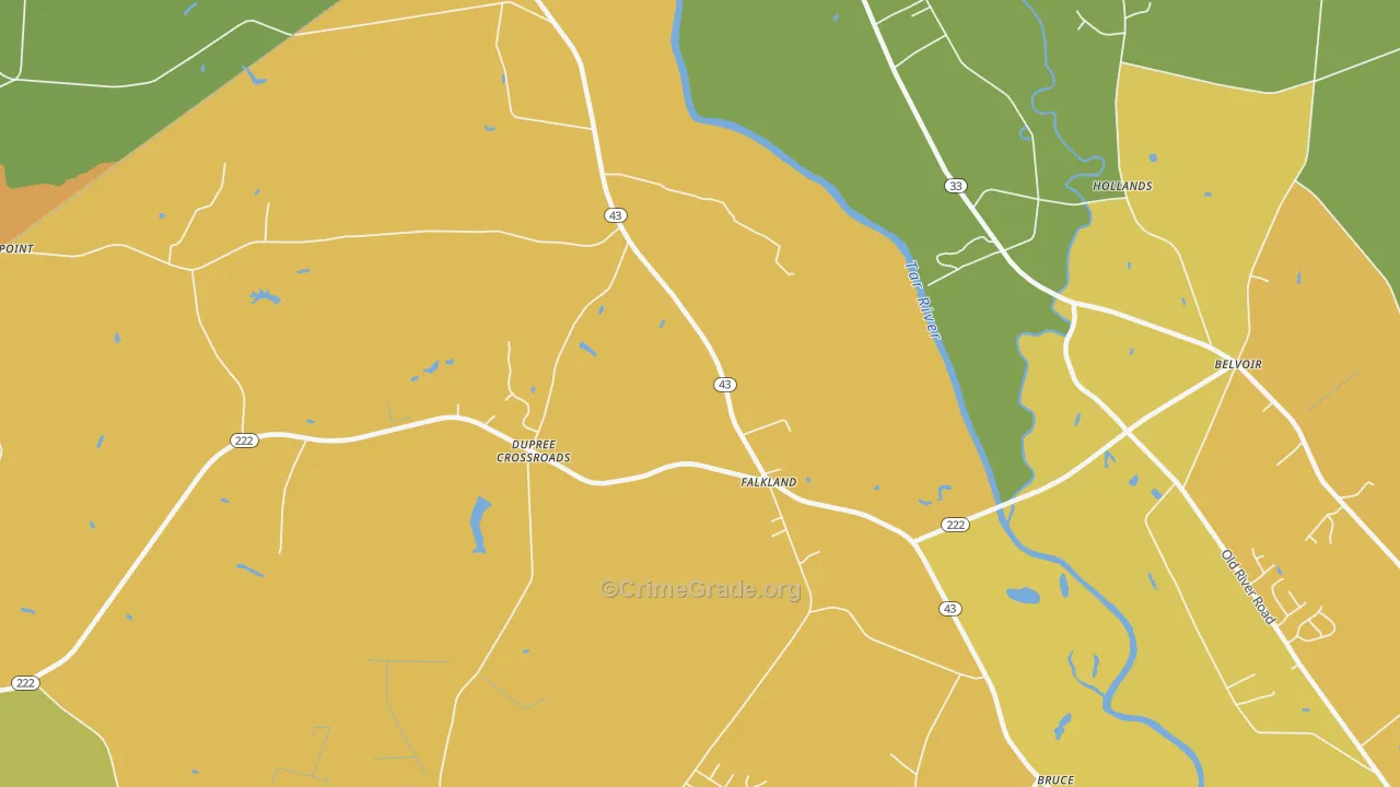 Dupree Crossroads, NC Map of Theft Rates