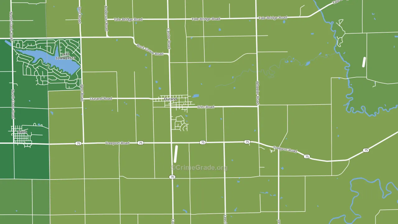 Durand, IL Map of Theft Rates