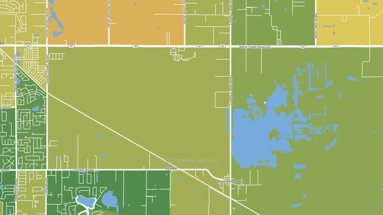 Durant, FL Map of Theft Rates