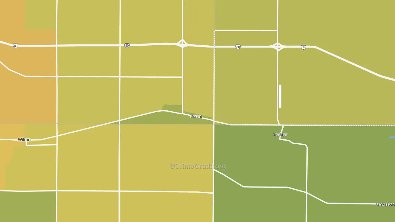 Durant, IA Map of Theft Rates