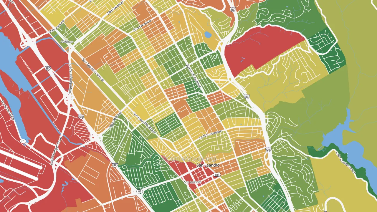 Durant Manor, Oakland, CA Map of Theft Rates