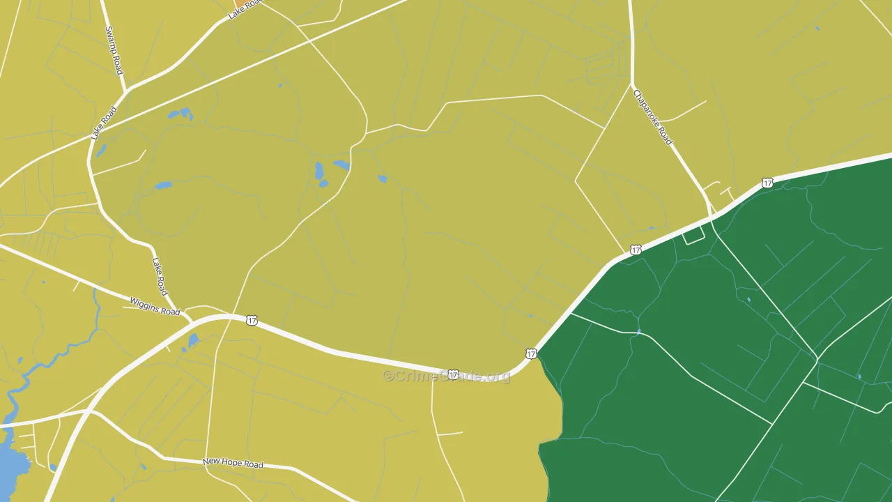 Durants Neck, NC Map of Theft Rates