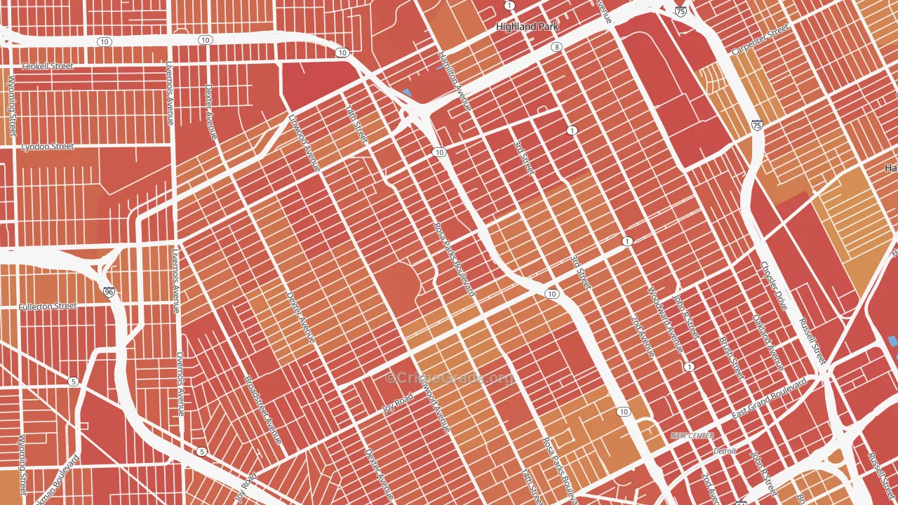 Durfee, Detroit, MI Map of Theft Rates