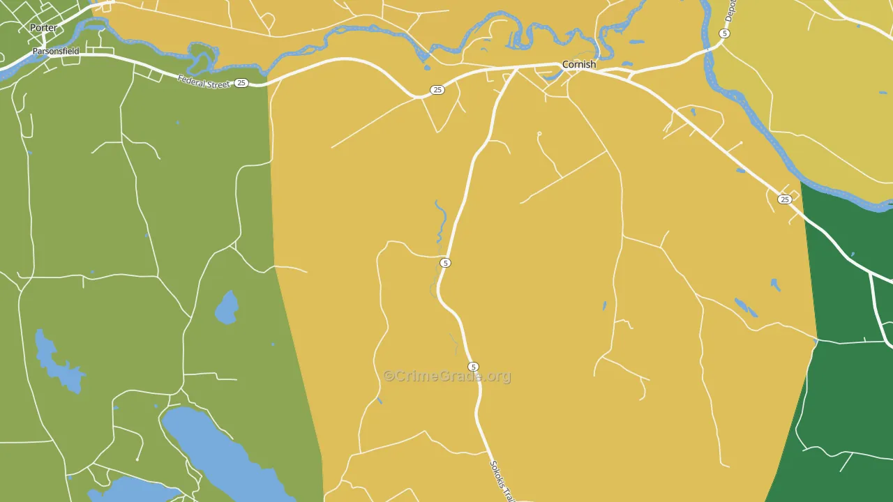 Durgintown, ME Map of Theft Rates