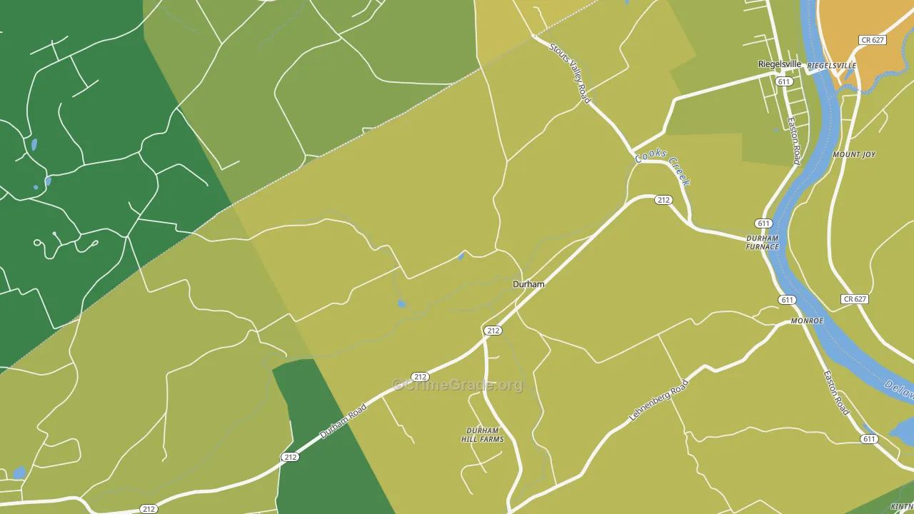 Durham, PA Map of Theft Rates