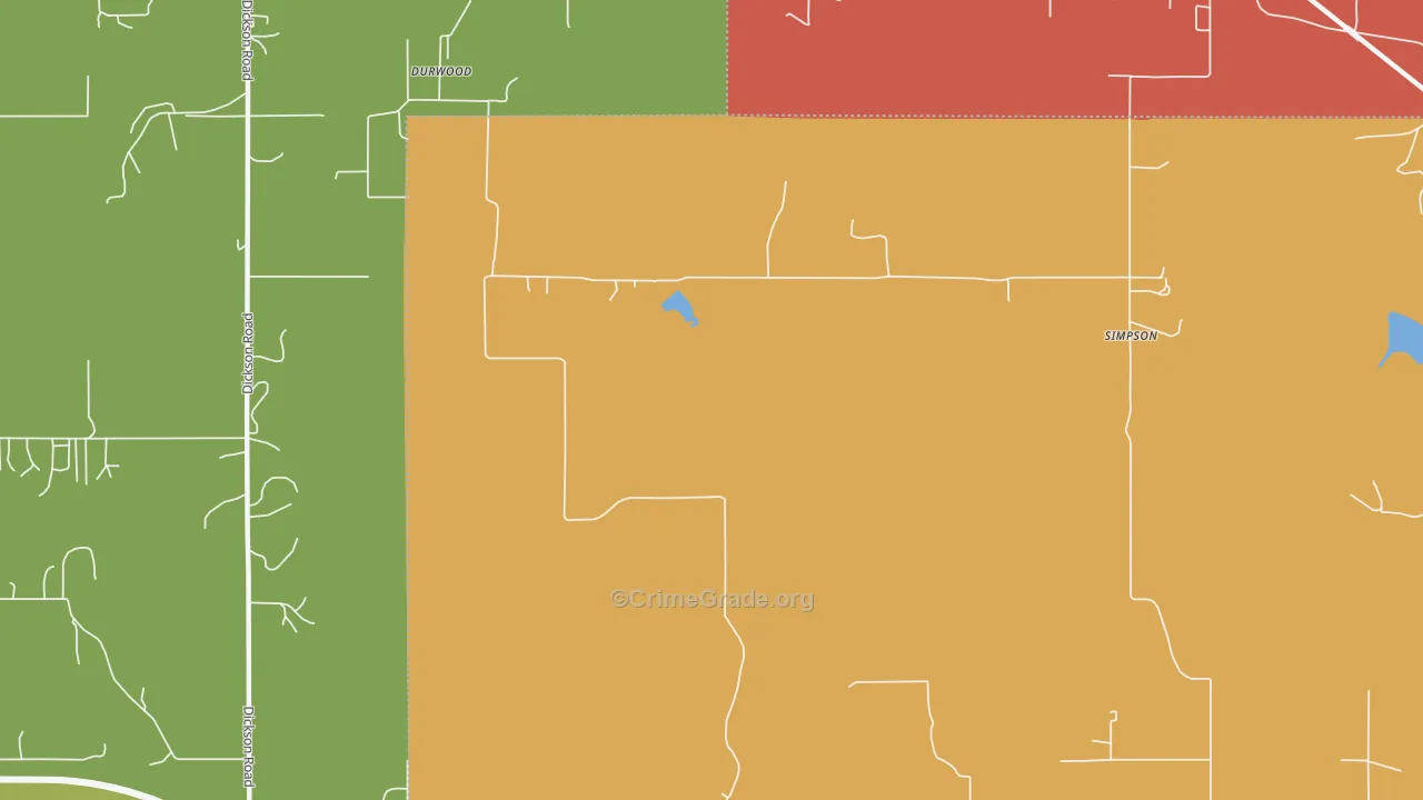 Durwood, OK Map of Theft Rates