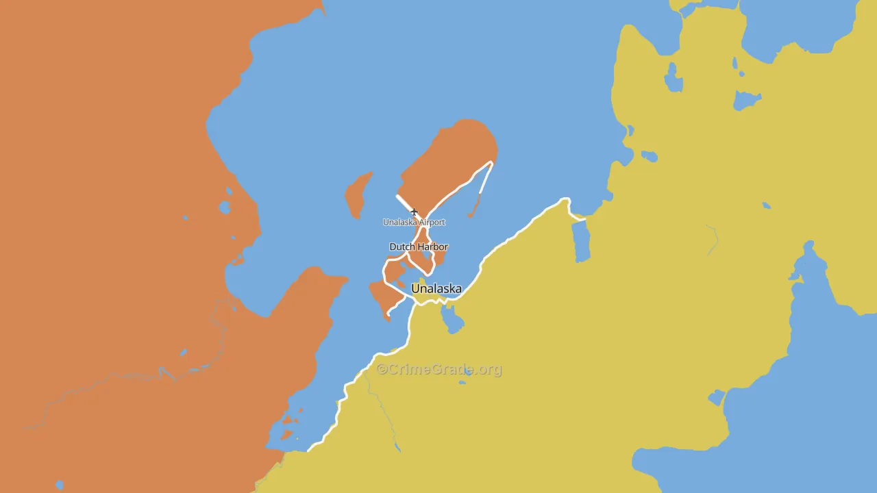 Dutch Harbor, AK Map of Theft Rates