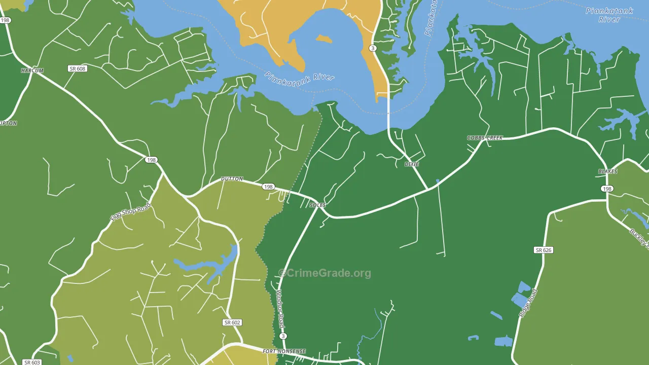 Dutton, VA Map of Theft Rates