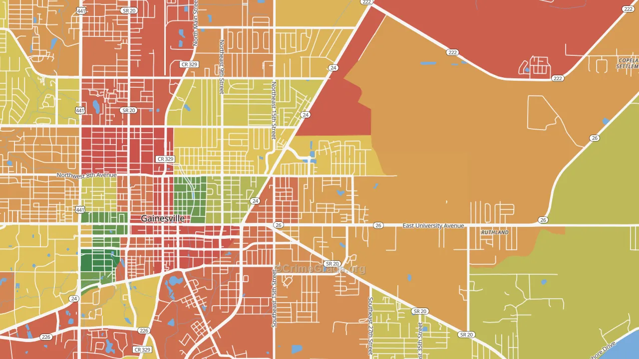 Duval-Eagle Eyes Crime Watch, Gainesville, FL Map of Theft Rates
