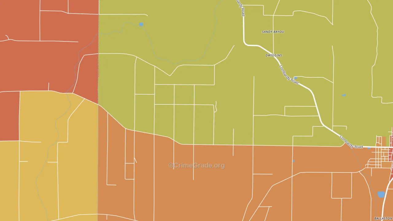 Dwiggins, MS Map of Theft Rates