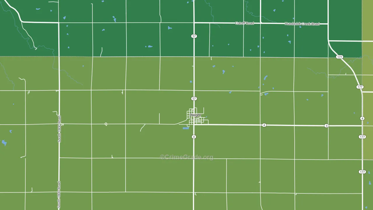 Dwight, KS Map of Theft Rates