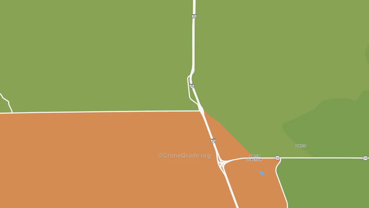 Dwyer, WY Map of Theft Rates