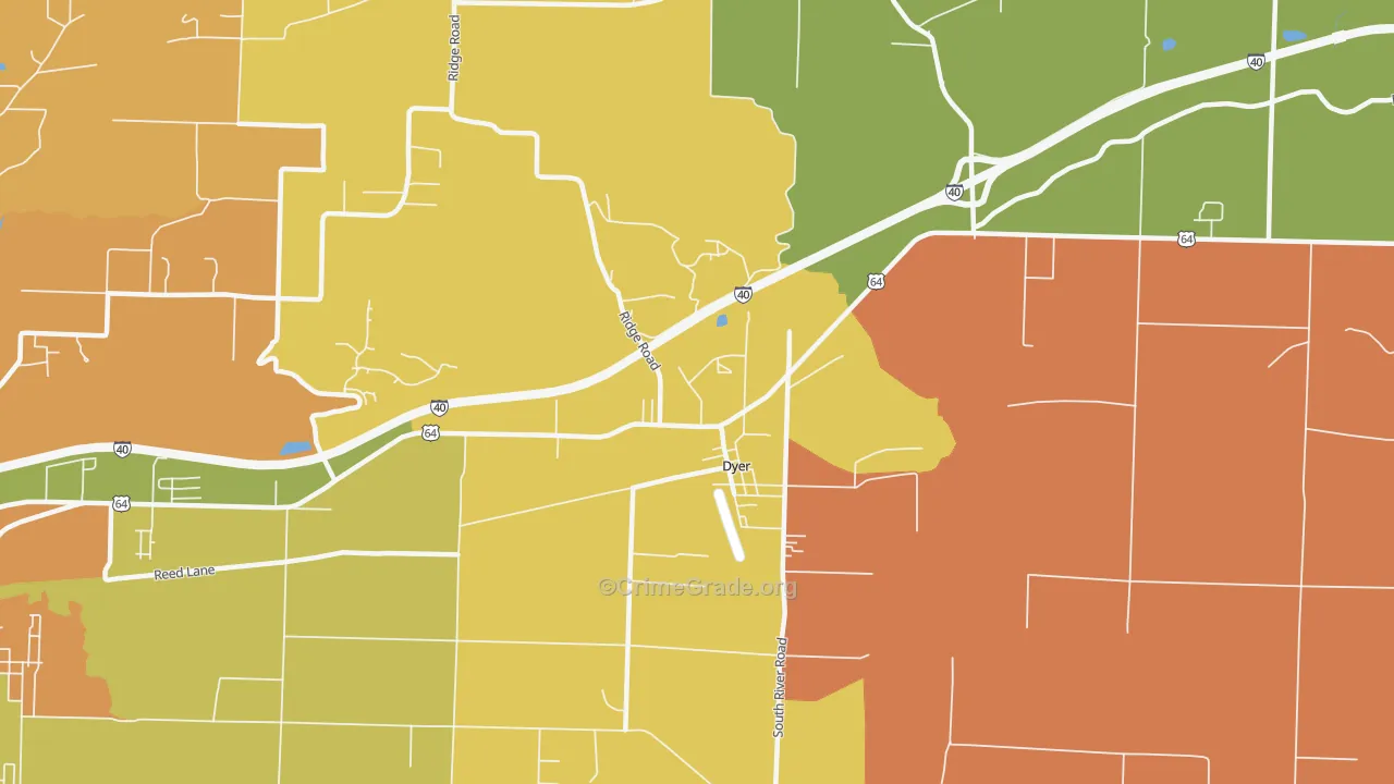 Dyer, AR Map of Theft Rates