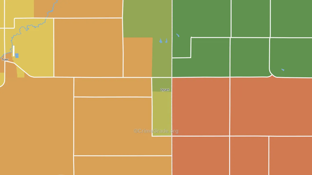 Dysart, IA Map of Theft Rates