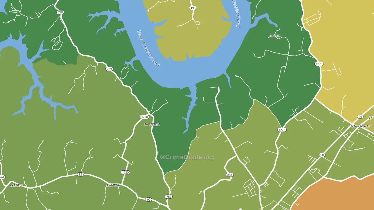Eadsville, KY Map of Theft Rates