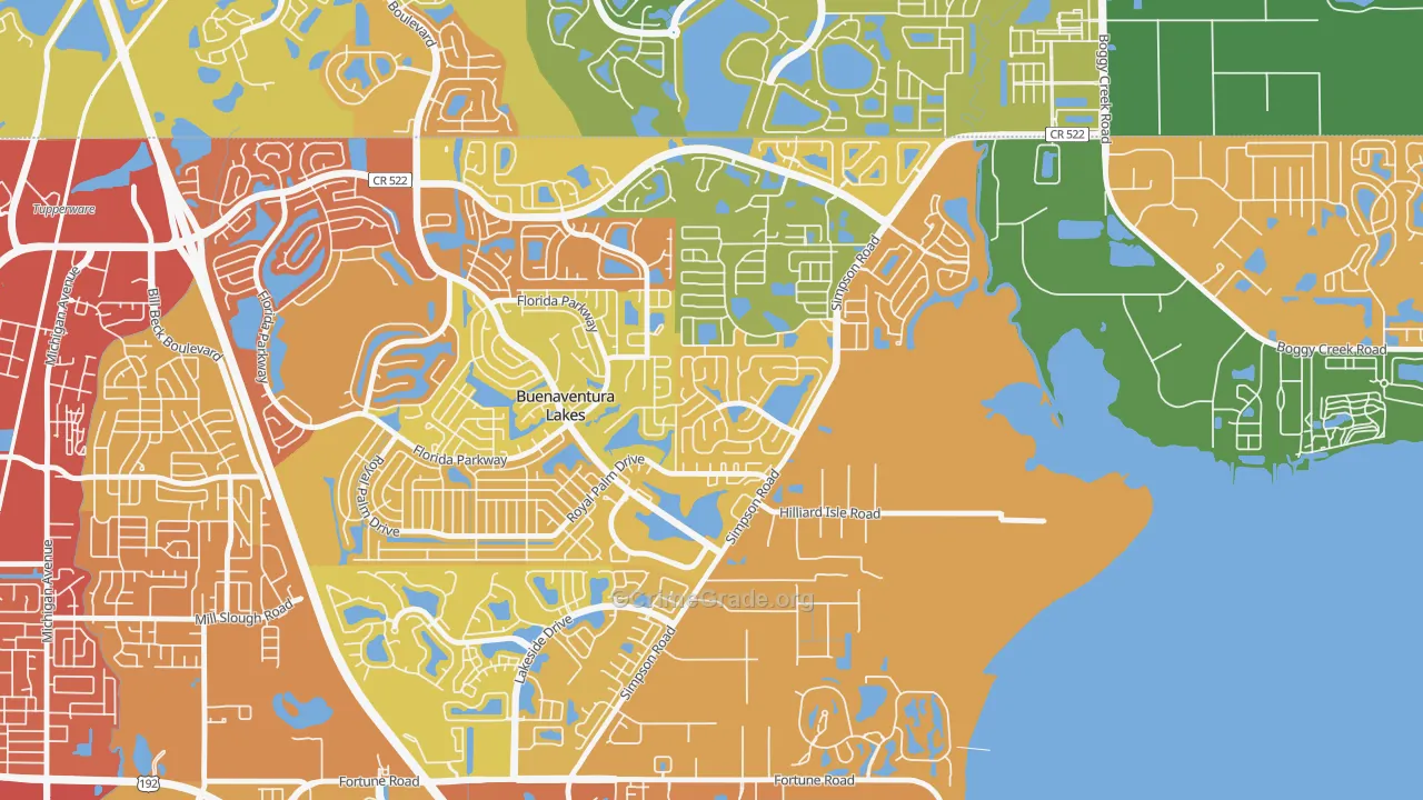 Eagle Bay, Kissimmee, FL Map of Theft Rates
