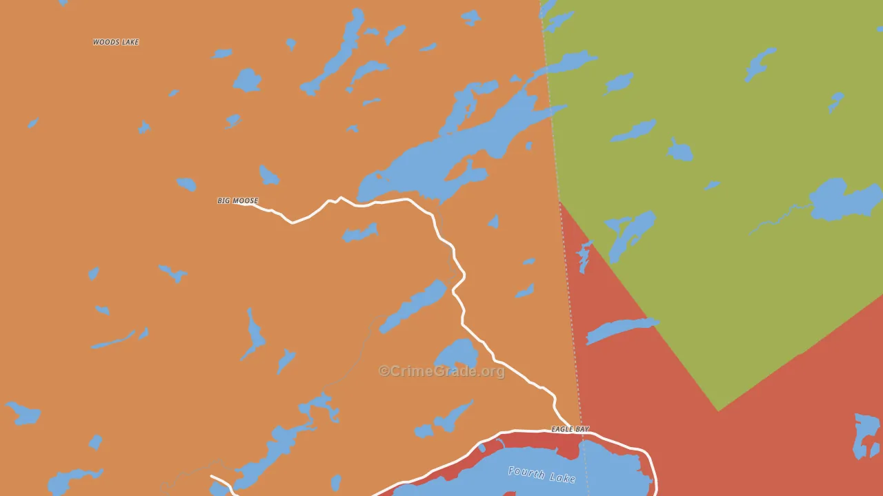 Eagle Bay, NY Map of Theft Rates