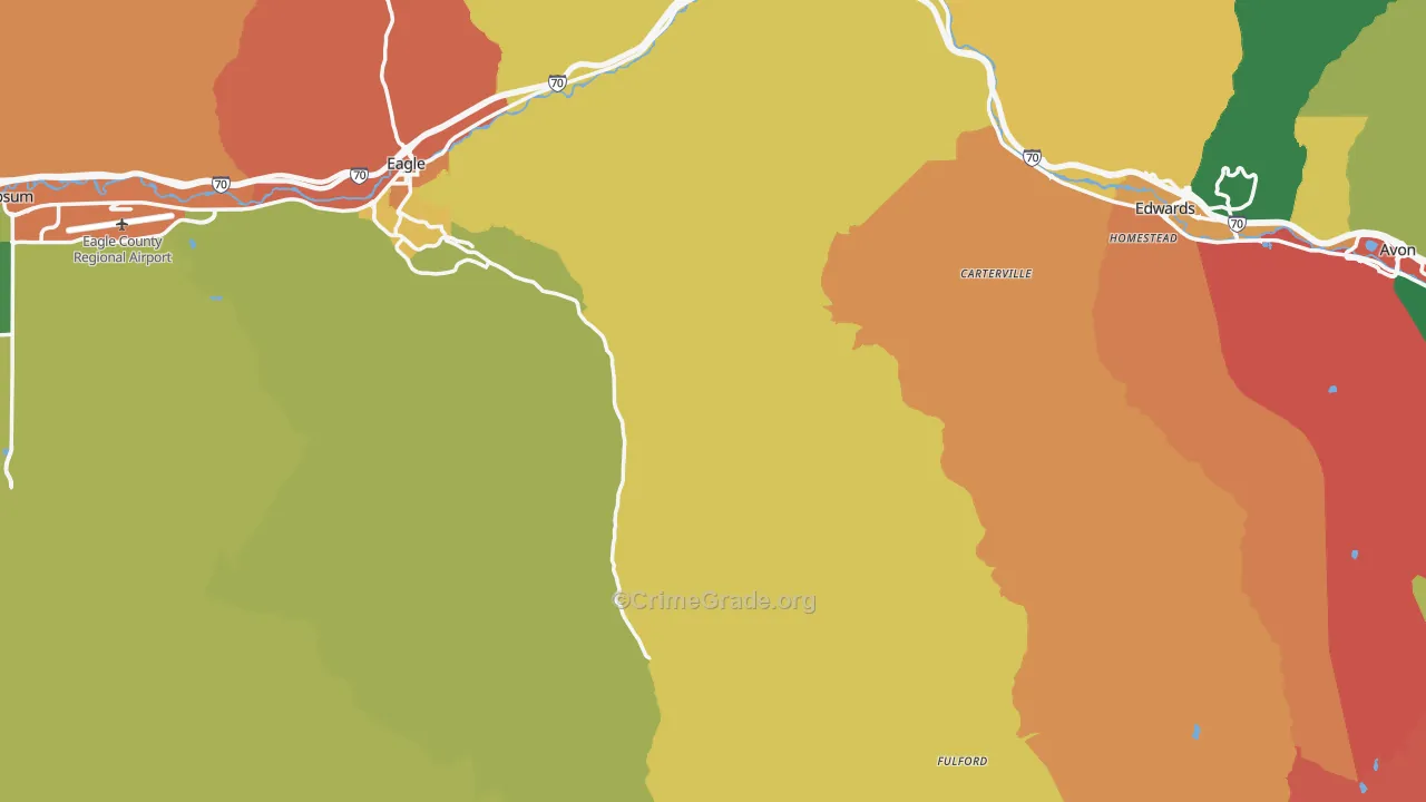 Eagle County, CO Map of Theft Rates
