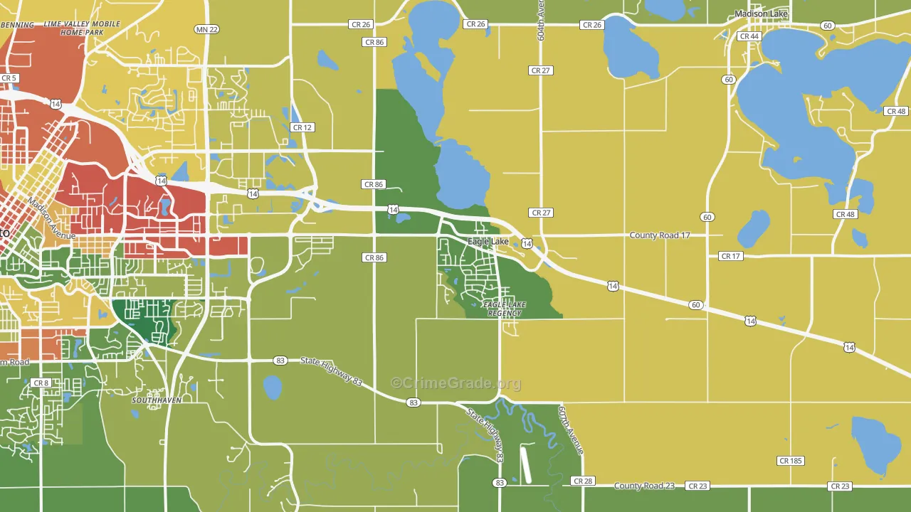 Eagle Lake, MN Map of Theft Rates