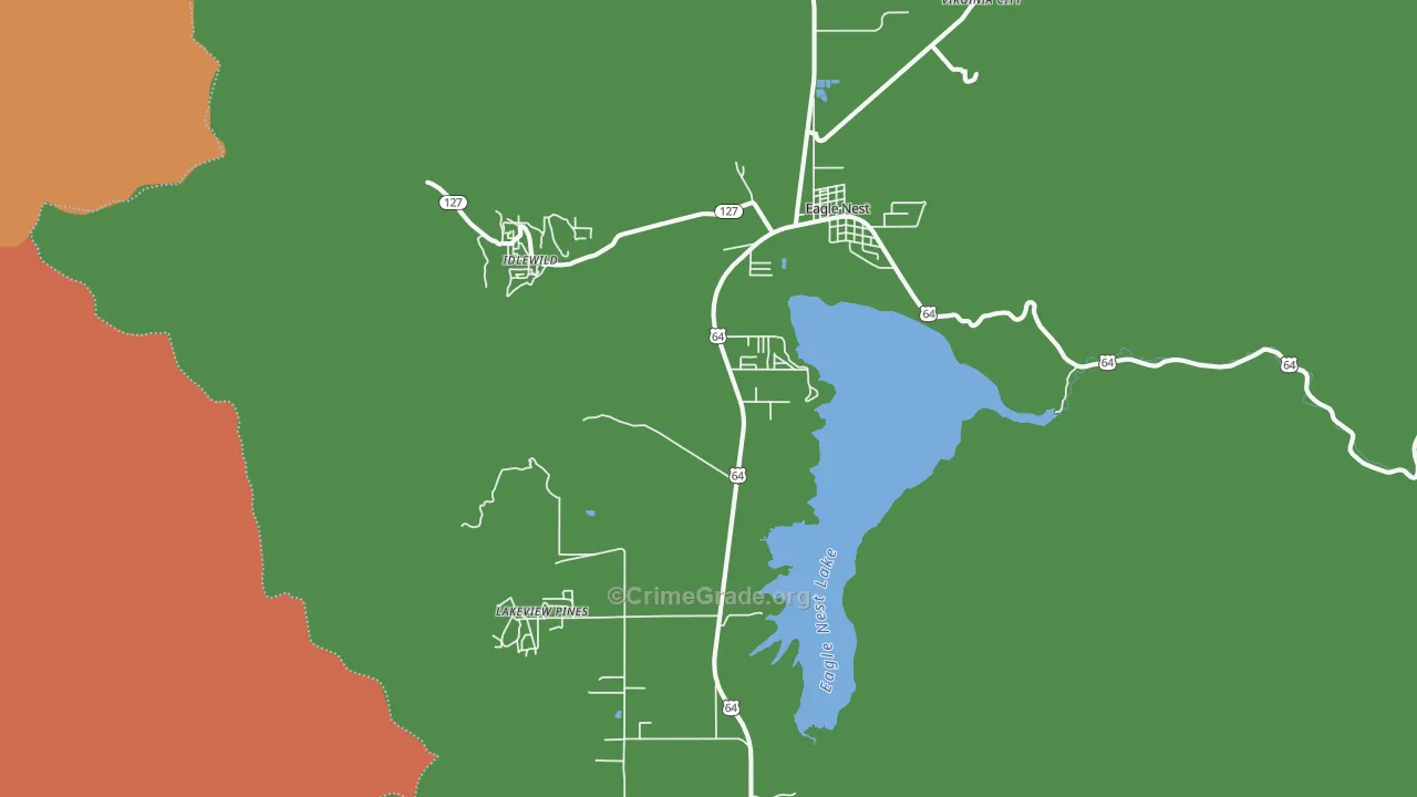 Eagle Nest, NM Map of Theft Rates