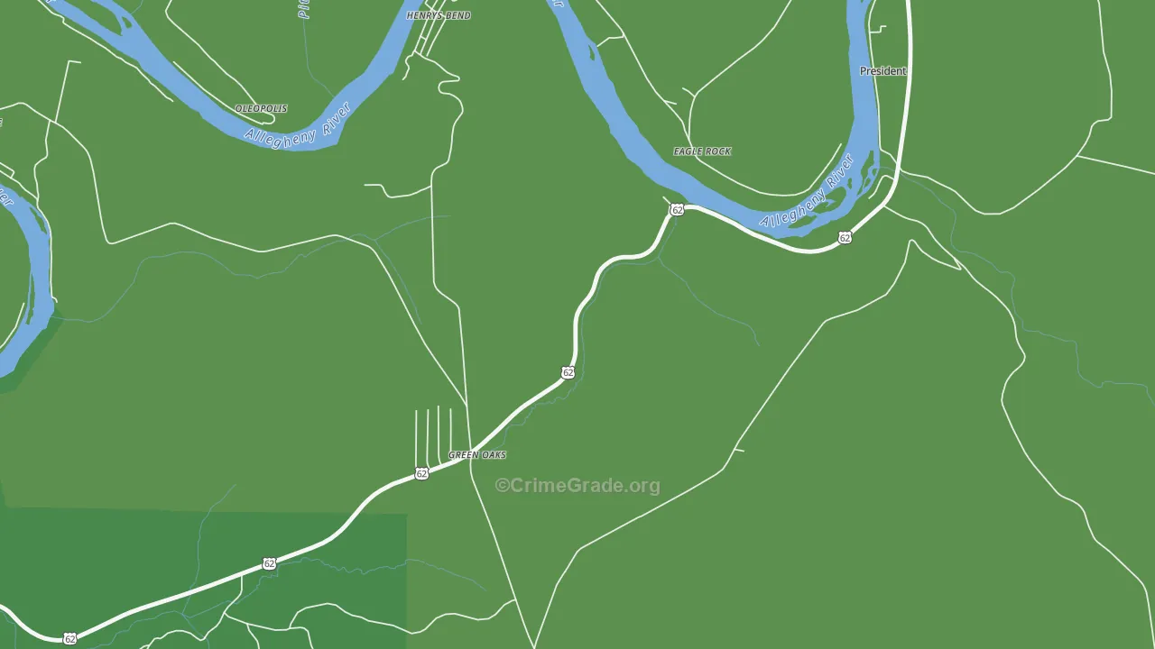 Eagle Rock, PA Map of Theft Rates