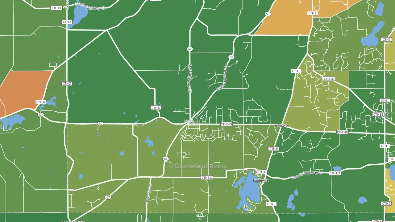 Eagle, WI Map of Theft Rates