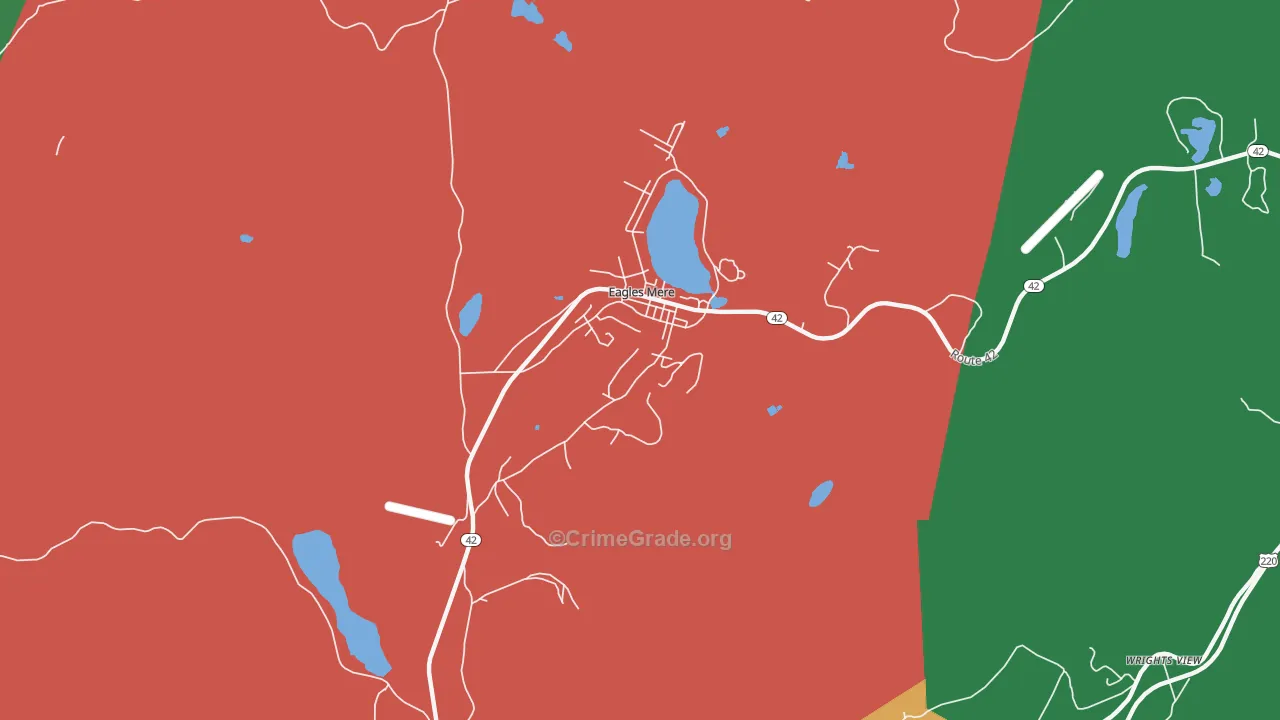 Eagles Mere, PA Map of Theft Rates