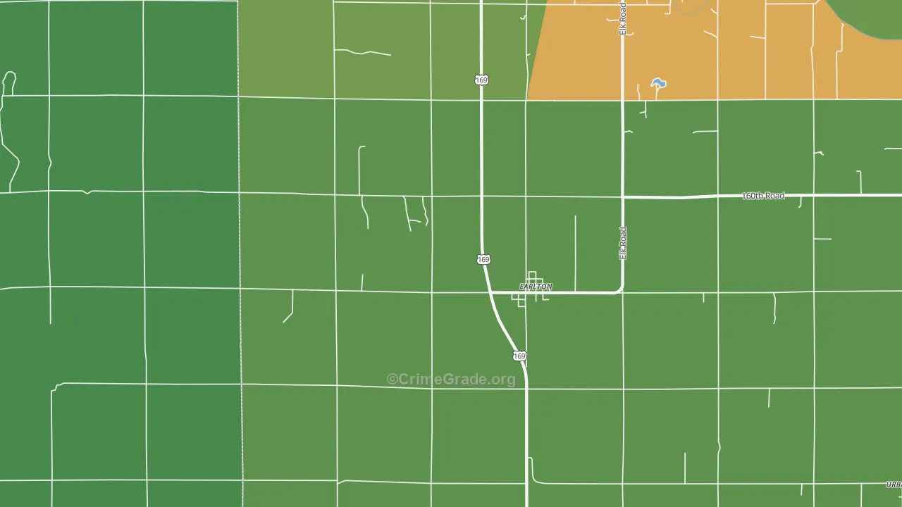 Earlton, KS Map of Theft Rates