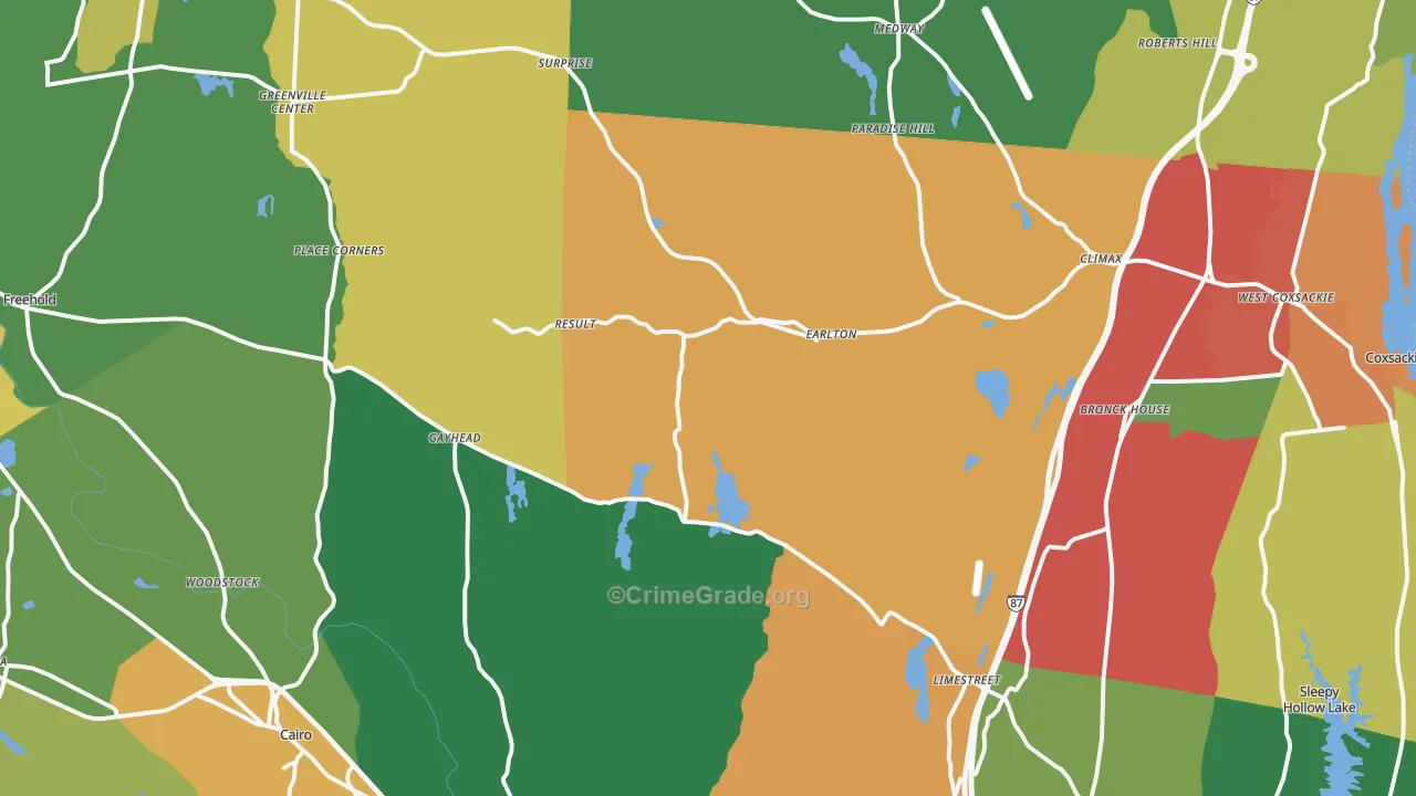 Earlton, NY Map of Theft Rates