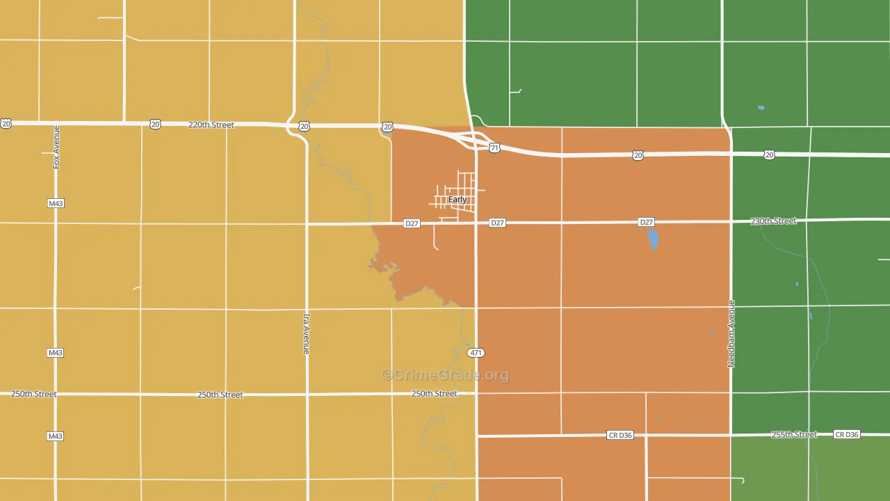Early, IA Map of Theft Rates