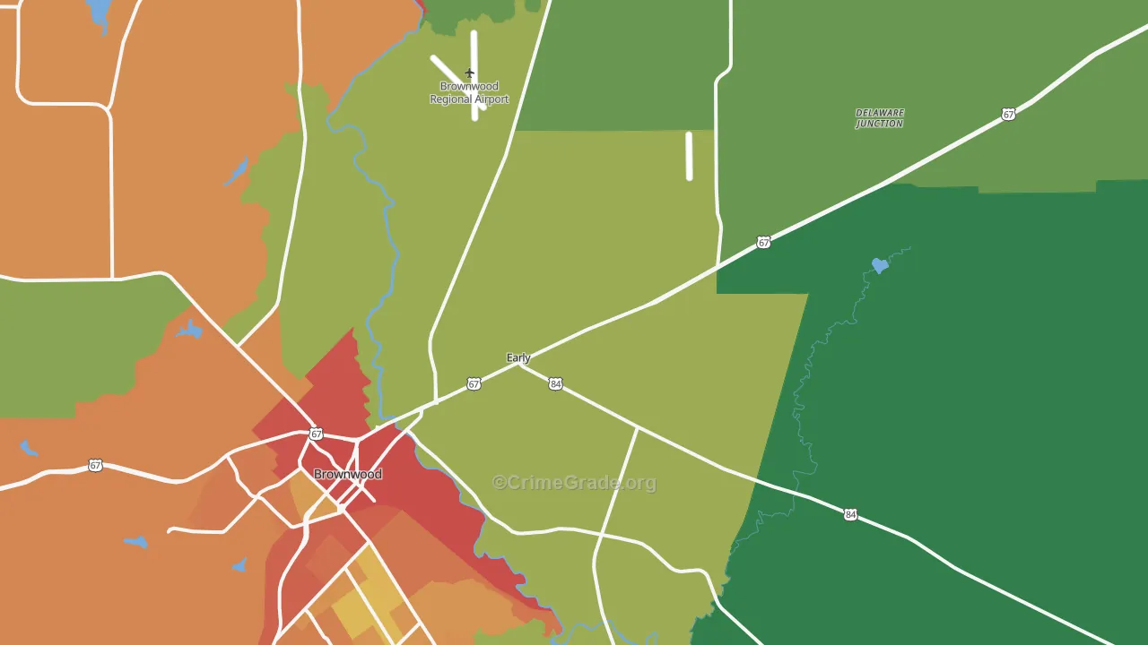 Early, TX Map of Theft Rates