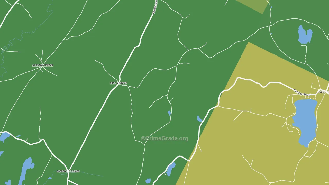 East Albany, VT Map of Theft Rates