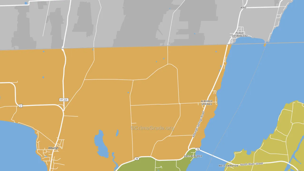East Alburg, VT Map of Theft Rates