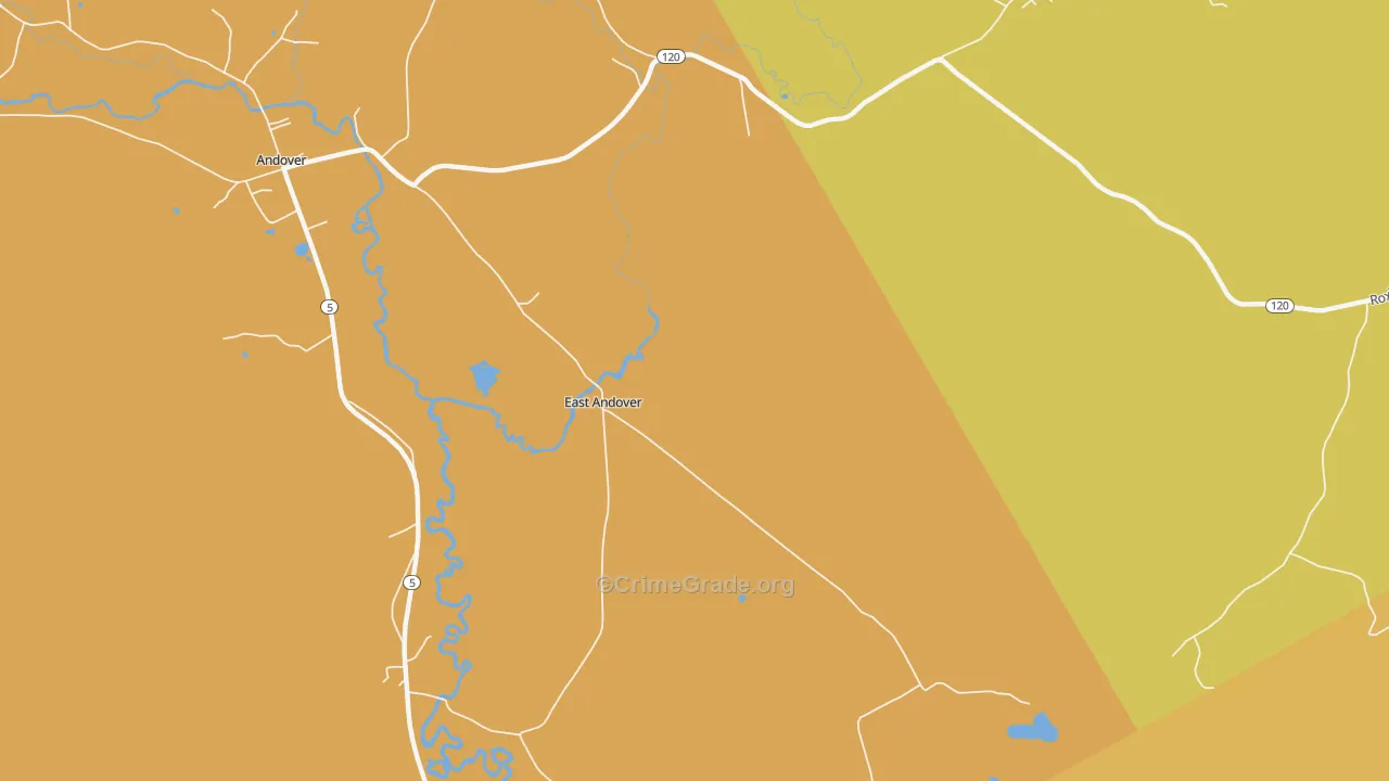East Andover, ME Map of Theft Rates