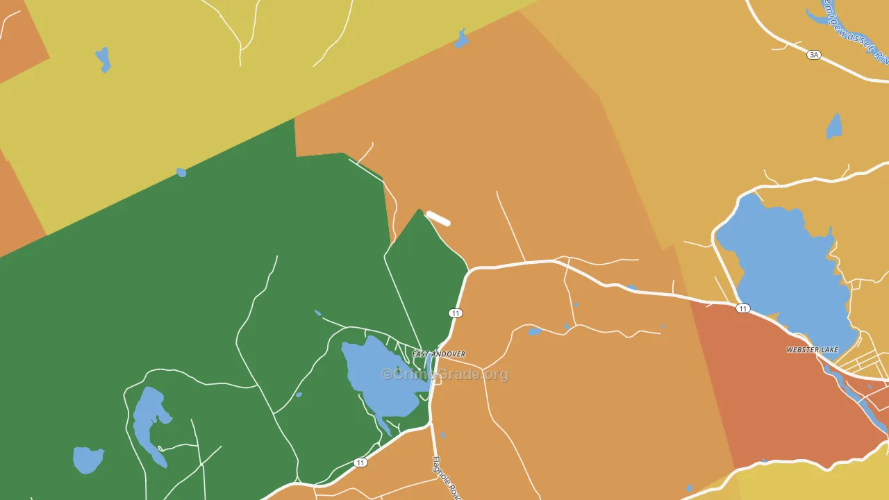 East Andover, NH Map of Theft Rates