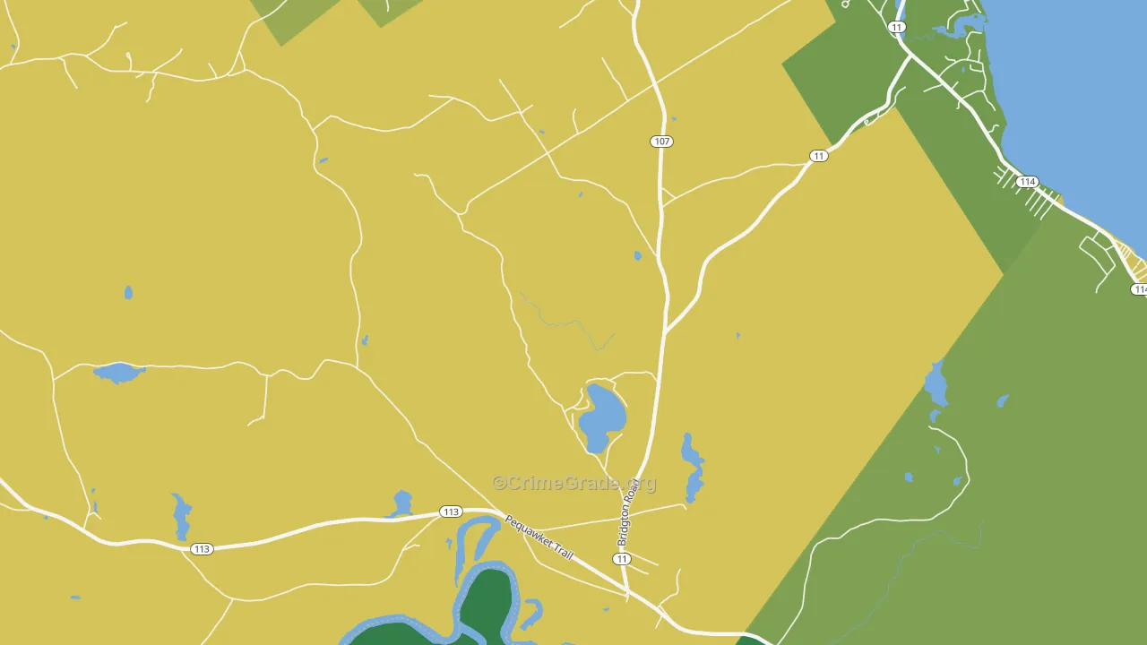 East Baldwin, ME Map of Theft Rates