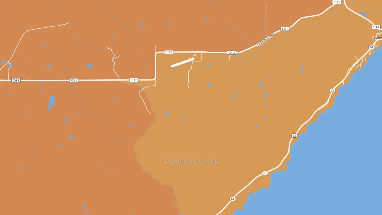 East Beaver Bay, MN Map of Theft Rates