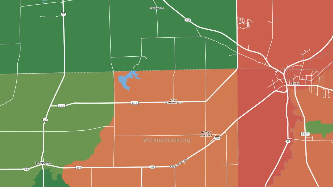 East Bennington, NY Map of Theft Rates